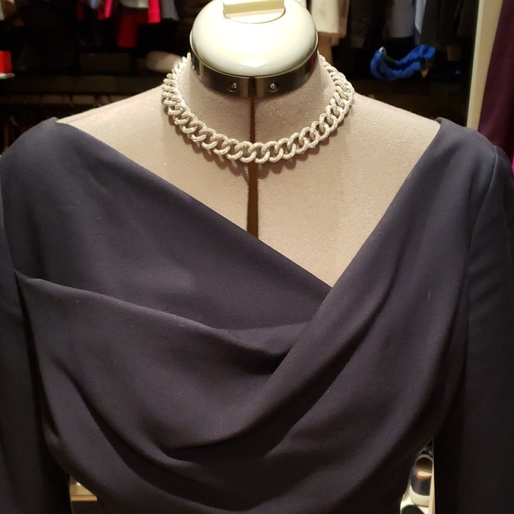Jackie O Black Halo Navy Blue Dress